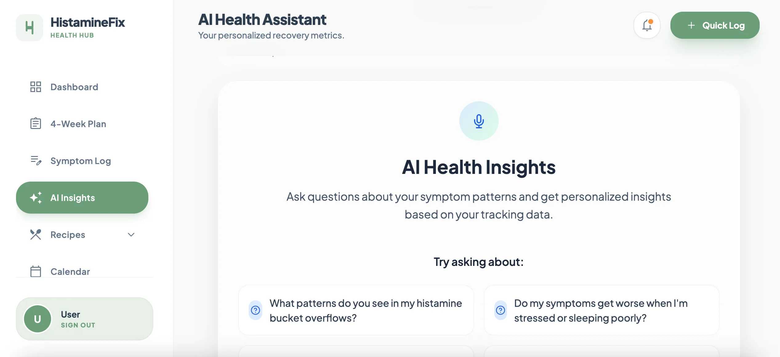 The AI insights panel summarising a client’s trends in plain language